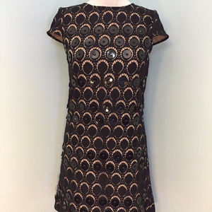 Catherine Malandrino XS 2 Black Shift Dress cap sl